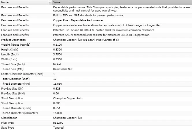Paquete de 6 bujías de cobre Champion para Ford Fusion 2006-2012 V6-3,0 L Foto 4 de 4