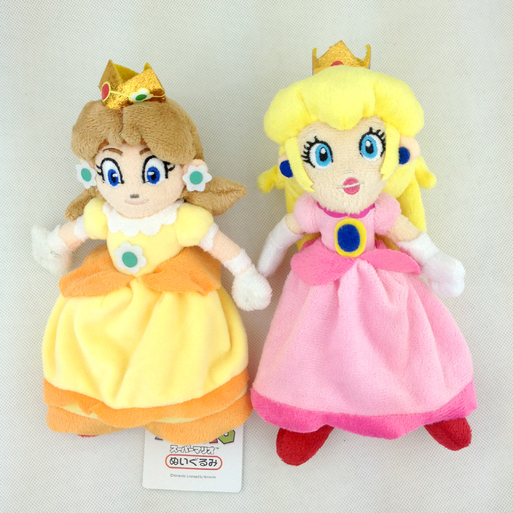 HUAWELL Mario All Star Collection – Lot De 3 Poupées Peach, Daisy, Rosalina – 17 Cm – Peluche Officieuse Cadeau