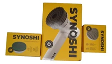 SYNOSHI® Power Spin Scrubber with 1 Box Cone Shaped Brush & 1 Box Spong Head Set