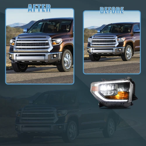 VLAND Full LED Headlights For Toyota Tundra 2014-2021 WIth Sequential Turn Pairs - Picture 4 of 10