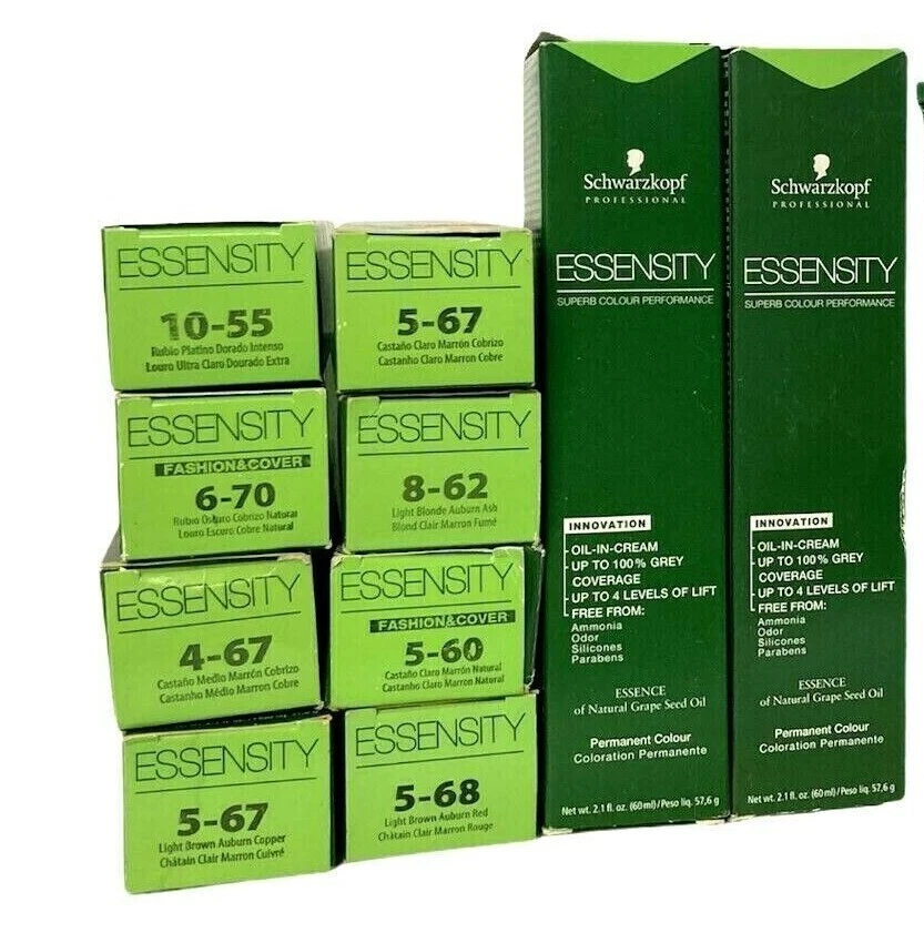 Paquete original Schwarzkopf ESSENSITY ~ Color de cabello permanente sin amoníaco ~ 2 fl. oz Foto 2 de 4