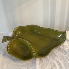 Vintage Treasure Craft Divided Dish Leaf Design 
