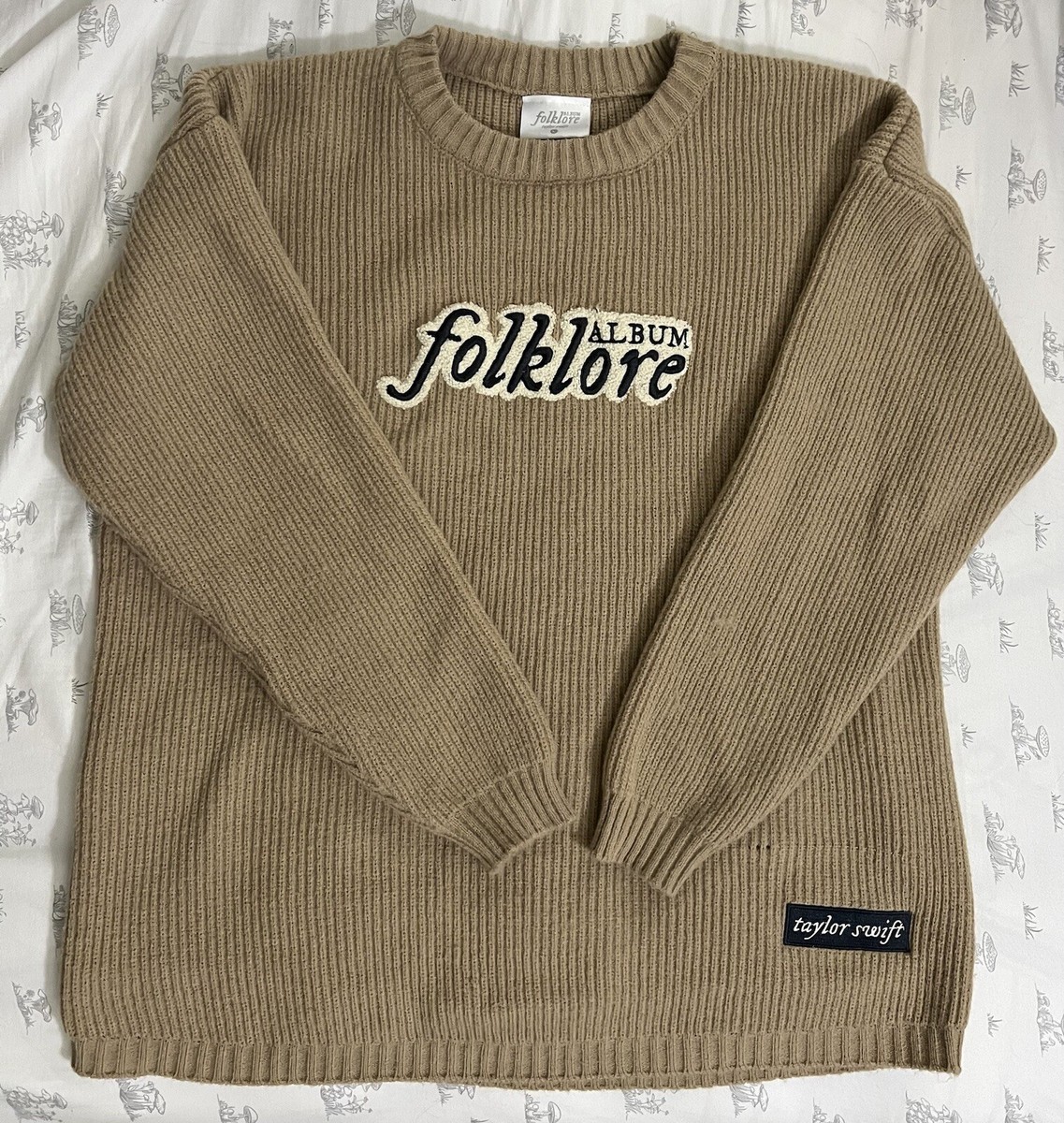Folklore Album Chenille Patch Crewneck Sweater Taylor Swift