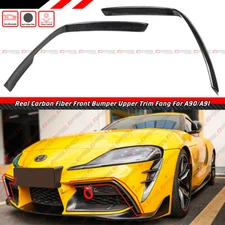 For 20-24 Toyota Supra GR A90 A91 MK5 Carbon Fiber Front Bumper Upper Trim Fang
