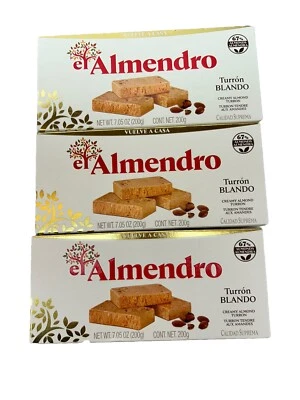 El Almendro Turron Blando -Creamy almond turron 7.05 Oz (3 PACK) FREE SHIPPING