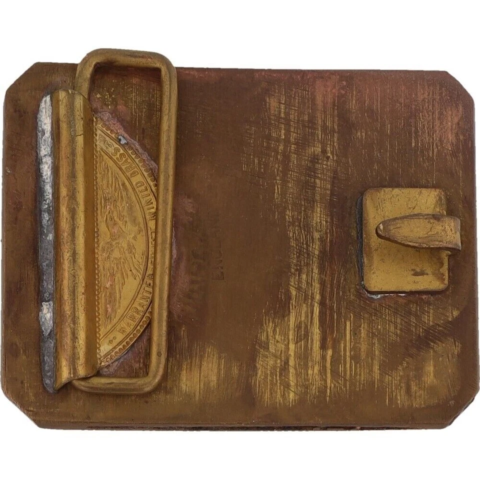 Nuevo Latón San Cristóbal Patrón Viaje Católico 70 Nuevo de Lote Antiguo Hebilla de Cinturón Foto 2 de 4