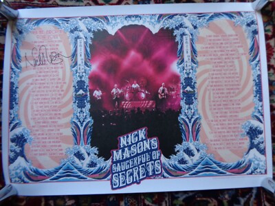 NICK MASON SAUCEFULL OF SECRETS TOUR 2022 POSTER SIGNED/AUTOGRAPH ..PINK FLOYD
