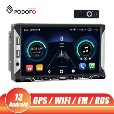 PODOFO 7" Double 2DIN Android 13 Touch Screen Bluetooth Car Stereo Radio GPS WIFI USB*6