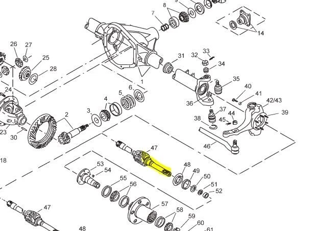 Dodge W100 W150 W200 W250 1980-1993 original 4X4 Dana 44 eje exterior eje de trozo Foto 2 de 4