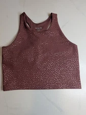 Old Navy Active Cropped Top Powersoft Light Support, Mauve, Size Large