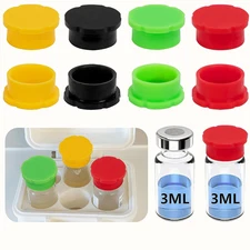 8 Pcs 3ml Silicone Vial Caps Leakproof Reusable Glass Vial Covers 4 Colors