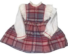 Vintage Vtg Peaches Cream Ruffles Baby Toddler Dress Size 1T Party 1970 1980