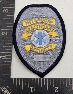 Vintage Intercon Healthcare Security Patch Gray Blue Sew On