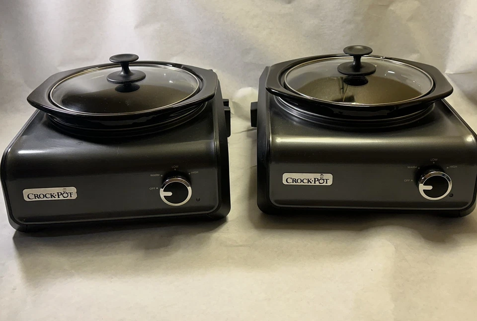 ЛОТ из 2 CROCK POT подключаемых медленноварок 2 кварты. Круглый блок SCCPMD2-CH - Изображение 3 из 4