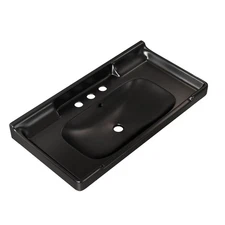 VICI 36" Bathroom Ceramic Basin with 3 pre-drilled hole, NO Cabinet and Faucet,
