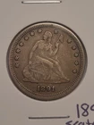1891 Seated Liberty Silver Quarter 25c