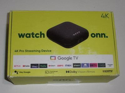 ONN Google TV 4K Pro Streaming Device (2024) 32GB/3GB 4K UHD Dolby Vision/ATMOS