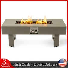 50000BTU 42" Outdoor Propane Gas Fire Pit Table w/ Lid Fits 5-6 People for Patio