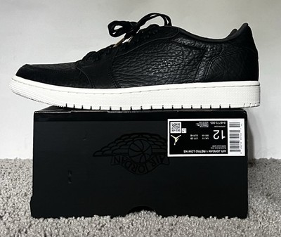 Size 12M- Air Jordan 1 Retro Low Swooshless Black 2025 848775-005