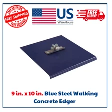 9 In. X 10 In. Blue Steel Walking Concrete Edger Long Lasting Sturdy Durable