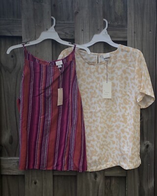 A New Day Lot of 2 Flutter Short Sleeve/Spaghetti Strap top Size XL- NWT
