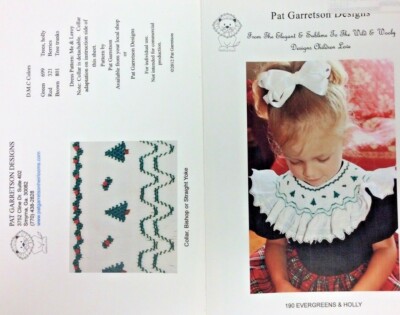 PAT GARRETSON SMOCKING PLATE #190 EVERGREENS & HOLLY