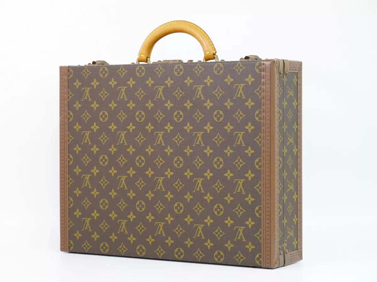 LOUIS VUITTON Attache Case Vertical Monogram Canvas Briefcase Brown