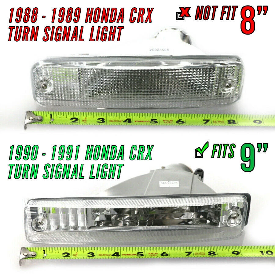 Luces de señal de giro del parachoques delantero con lente ámbar estilo OE para Honda CRX CR-X 1990-1991 Foto 2 de 4