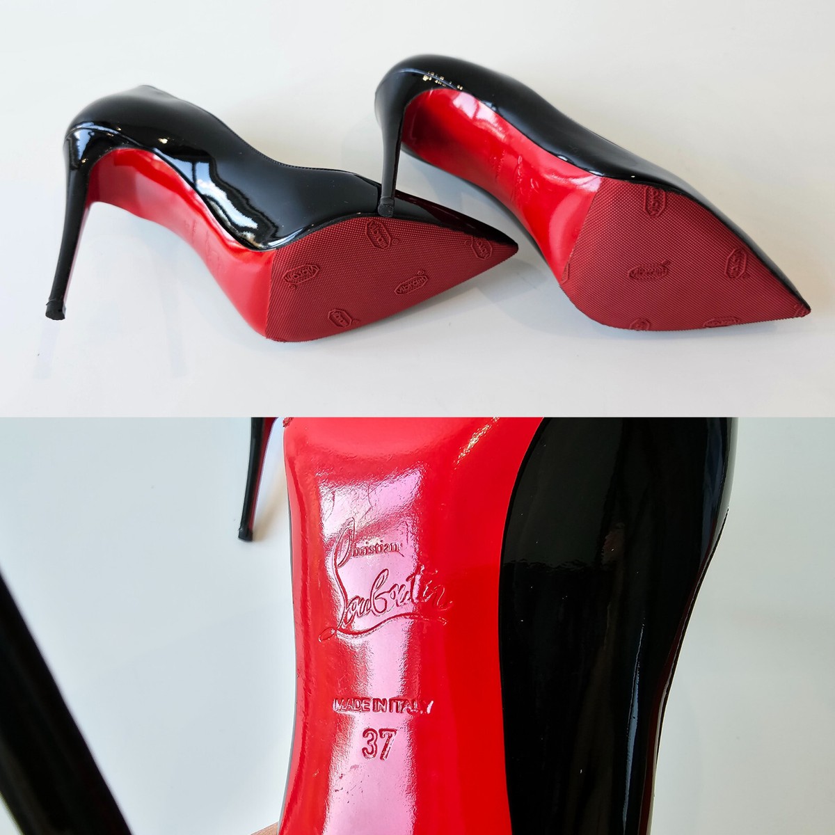 Christian Louboutin So Kate 100 Black Patent Pumps 37 Pigalle Decollete