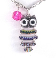 Brand New Colorful Cute 16" Long Owl Pendant Necklace N2204