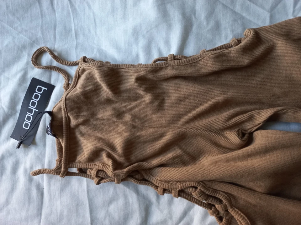 New with tags - beige lace up sides ribbed leggings - Image 4 of 4