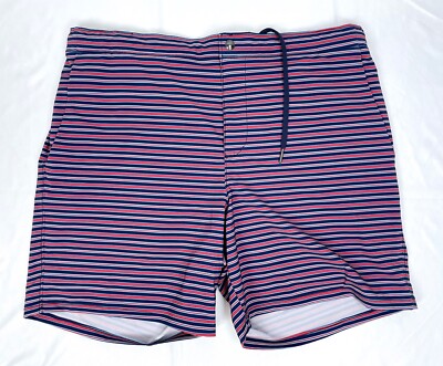 Lands' End Men Size XXL 44-46 Red Navy Stripe 7