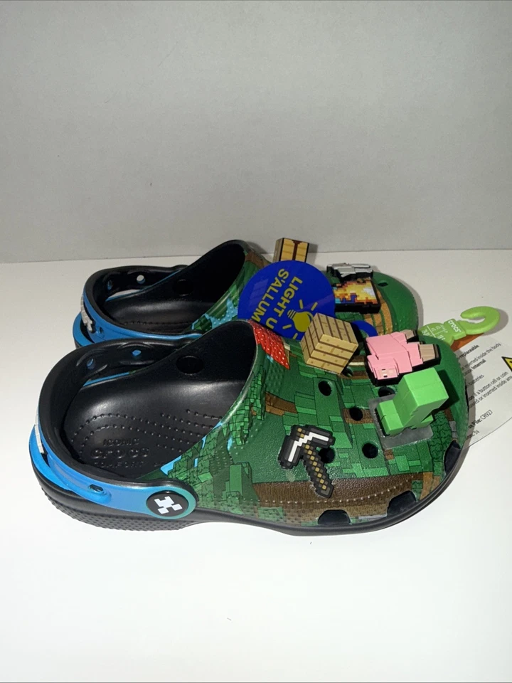 Zueco Crocs Minecraft Clásico Niños Talla C12 VERSIÓN LIMITADA ILUMINADA Foto 4 de 4
