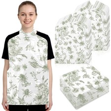 Disposable Bibs for Adults 25/50/100 Pcs Plastic Floral Bib Dining Clothing P...