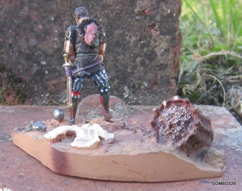 FIGURINE  ARTILLEUR  LANSQUENET  COULEUVRINE XVIème SIECLE - DIORAMA  ATLAS - Photo 3/4