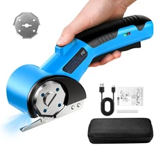 Cordless Electric Scissors, 5V Rechargeable Cardboard Box Cutter Heavy Duty R...
