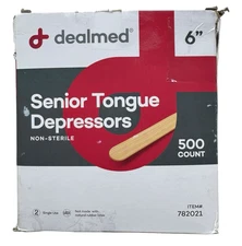 Dealmed Senior 6" Tongue Depressors - Non Sterile - 500 Count - 782021