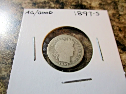 1897-S BARBER DIME AG/GOOD   BAX