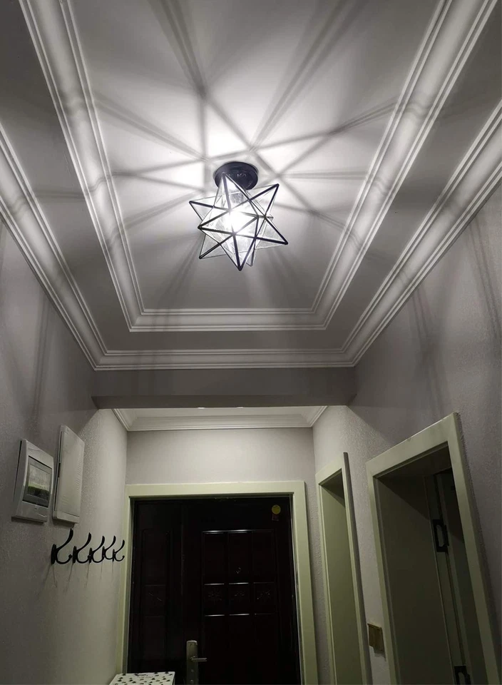 Industrial Moravian Star Ceiling Light with 8-inch Glass Shade, 1 Light - Image 2 of 4