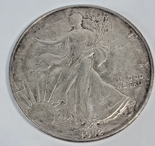 1992 American Silver Eagle 1 Troy Oz. .999 Fine One Dollar Coin