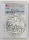2016-P  American Silver Eagle  PCGS MS70-First Strike Flag Label 30th Ann. -Z552