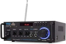 Pyle 200W Wireless Bluetooth Stereo Power Amplifier - Dual Channel Audio Receive