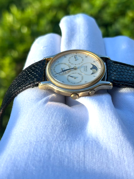 Vintage SEIKO 7F38-6190 Calendario Fase Lunar Cuarzo para Hombre 5