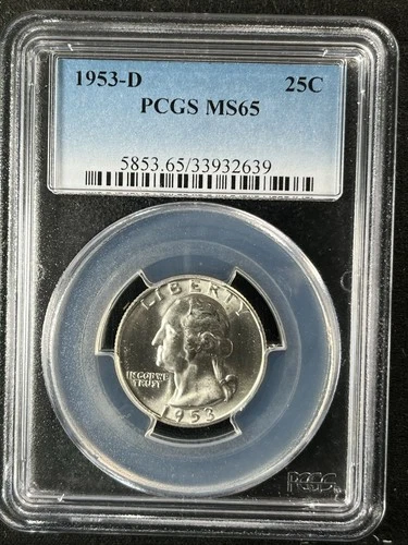 1953-D  25C Washington Quarter Dollar PCGS MS65 33932639