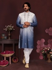 Men Kurta Set Pakistani Kurta Pyjama Indian Suits Sherwani Wedding Party Groom L