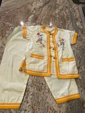 Vintage Child's Top Pants Set - Kimono Asian Embroidered Kids