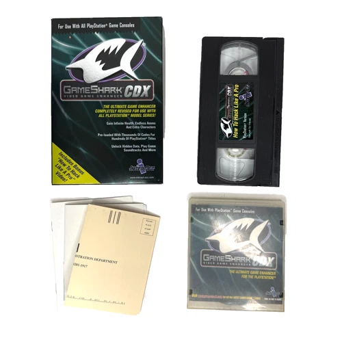 GameShark CDX Version 3.3 (Sony Playstation ps1) w/ VHS & Packaging