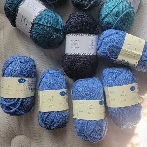 Jamieson's DK And Jamieson & Smith 5ply Shetland Mixed Blue Lot Of 10 Skeins image 4