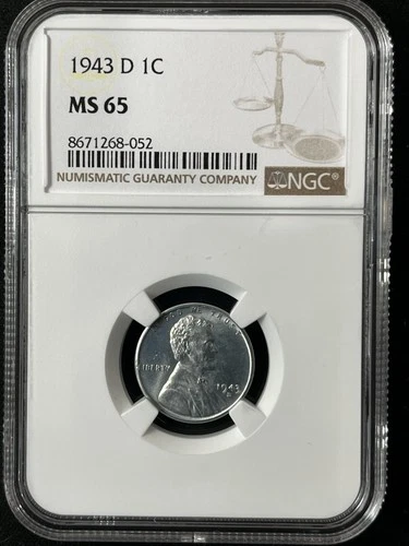 1943-D  1C Lincoln Wheat One Cent  NGC MS65  8671268-052