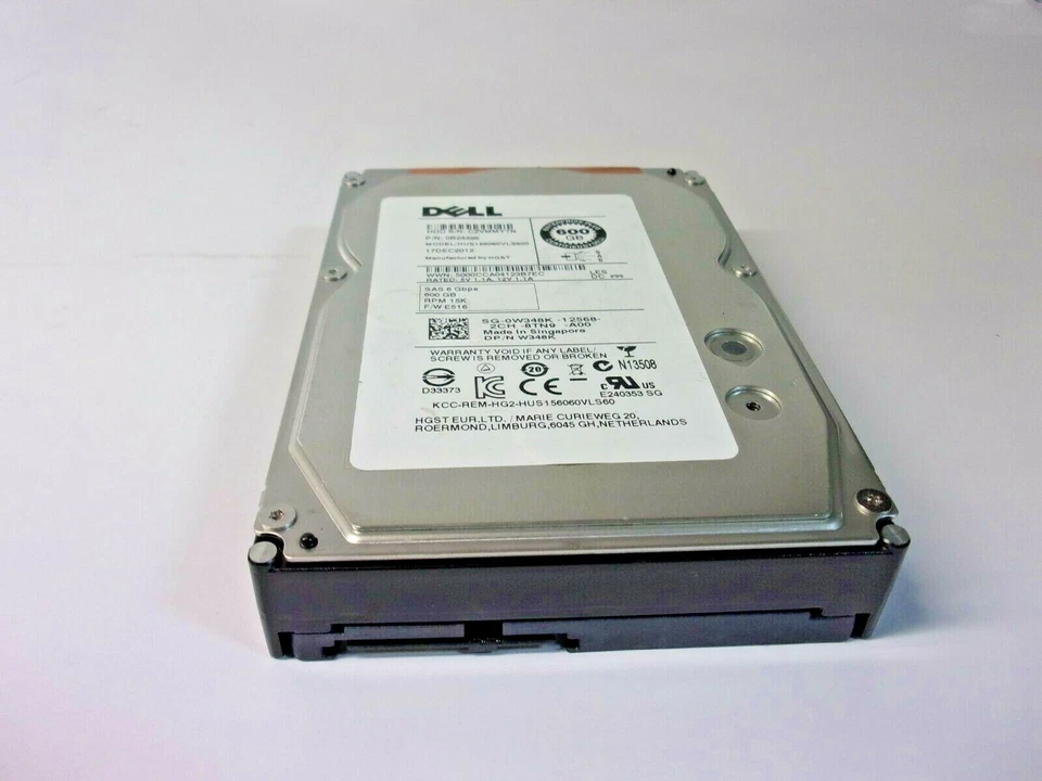 Dell W348K 0W348K 600GB 15K 6G 16MB 3.5" SAS Hard Drive HUS156060VLS600  - Image 2 of 3